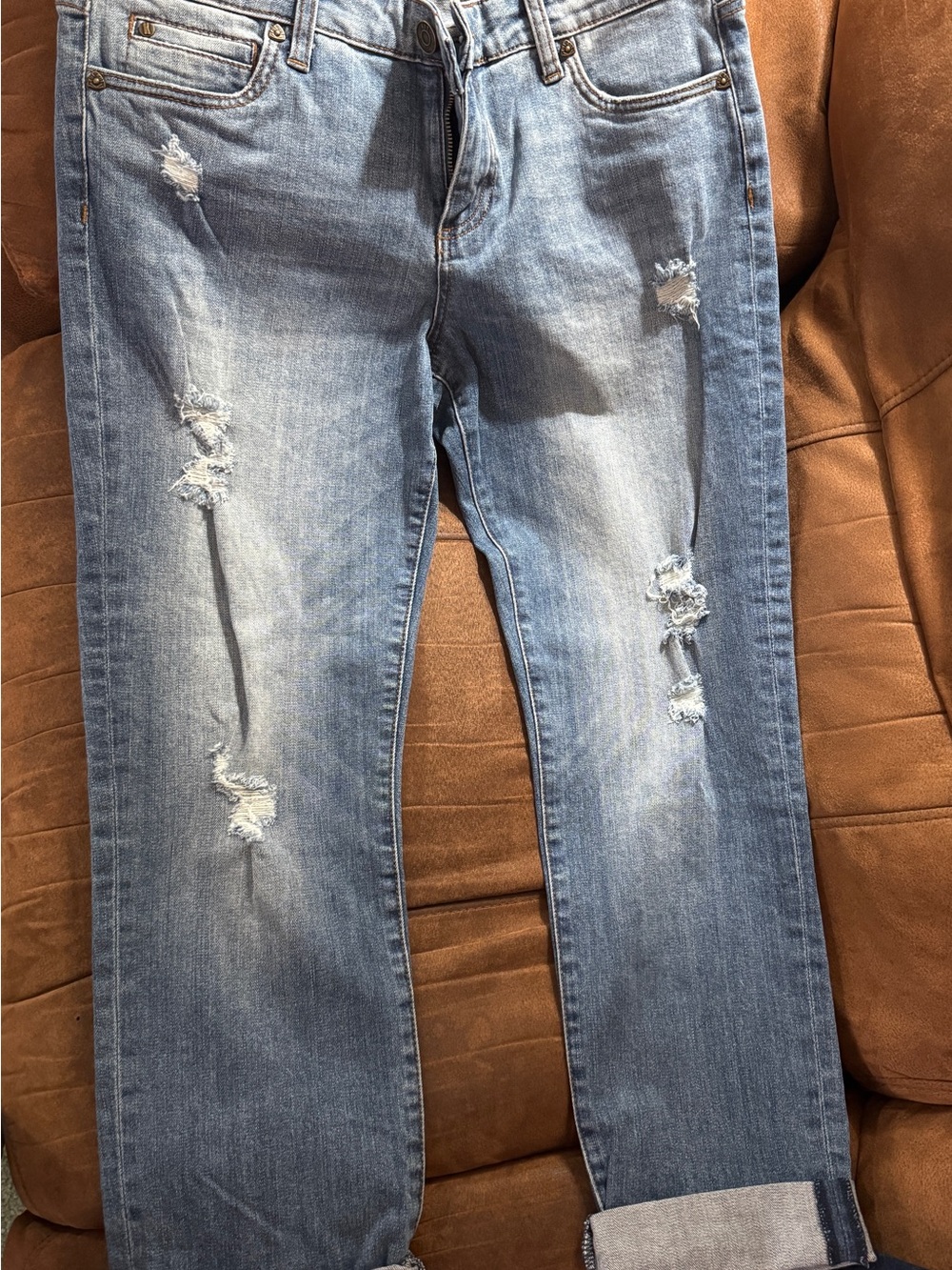 Kut from the Kloth Light Blue Boyfriend Distressed Jeans
